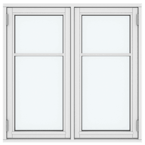 Sprossenfenster (nach außen öffnend), Zwei Flügel 4 Scheiben (H), nach außen öffnend 